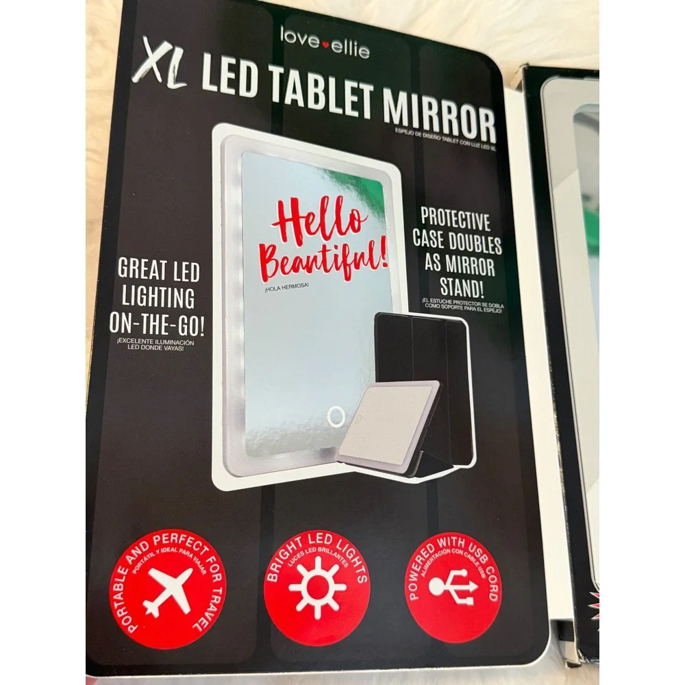 Love Ellie XL LED Tablet Mirror Portable Dimmable Rechargeable Vanity Mirror